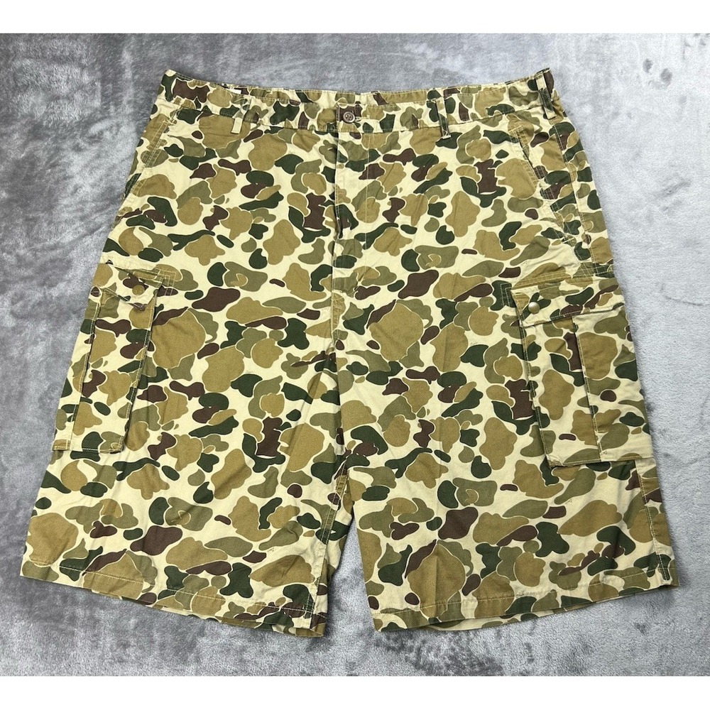 Levi's Cargo Shorts Men's 42 Duck Camo Brown Green Camouflage‎ Outdoors 12"